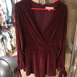 Velvet maroon romper